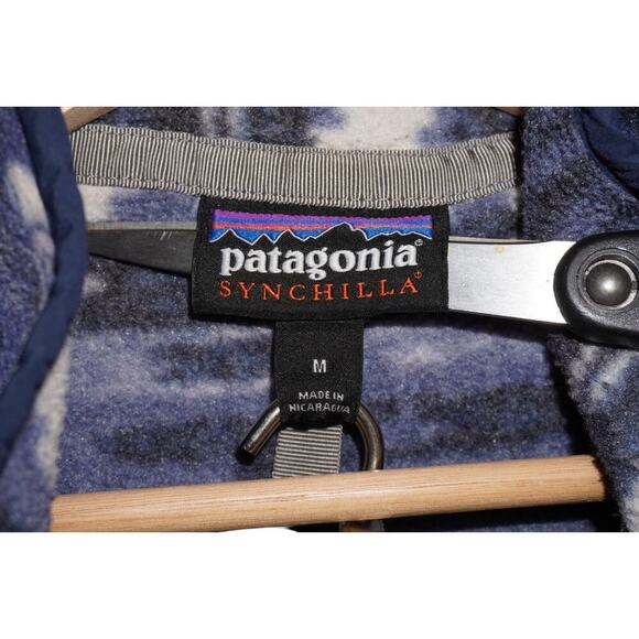 Patagonia Synchilla Snap-T Fleece Pullover Blue Aztec Print Size M - Picture 5 of 8